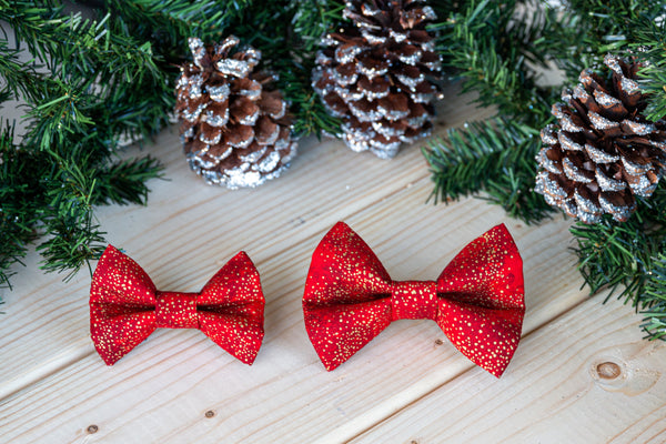 Gilded Cranberry Bow Tie