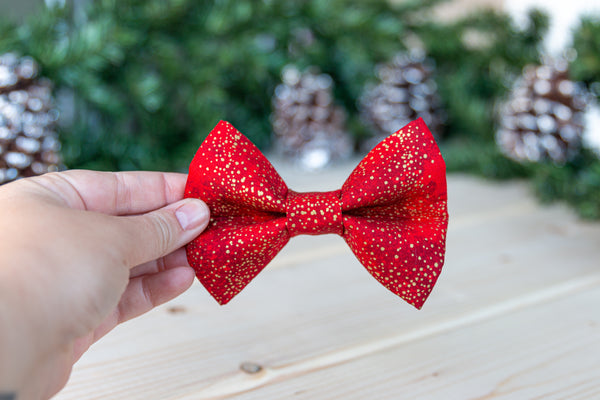 Gilded Cranberry Bow Tie