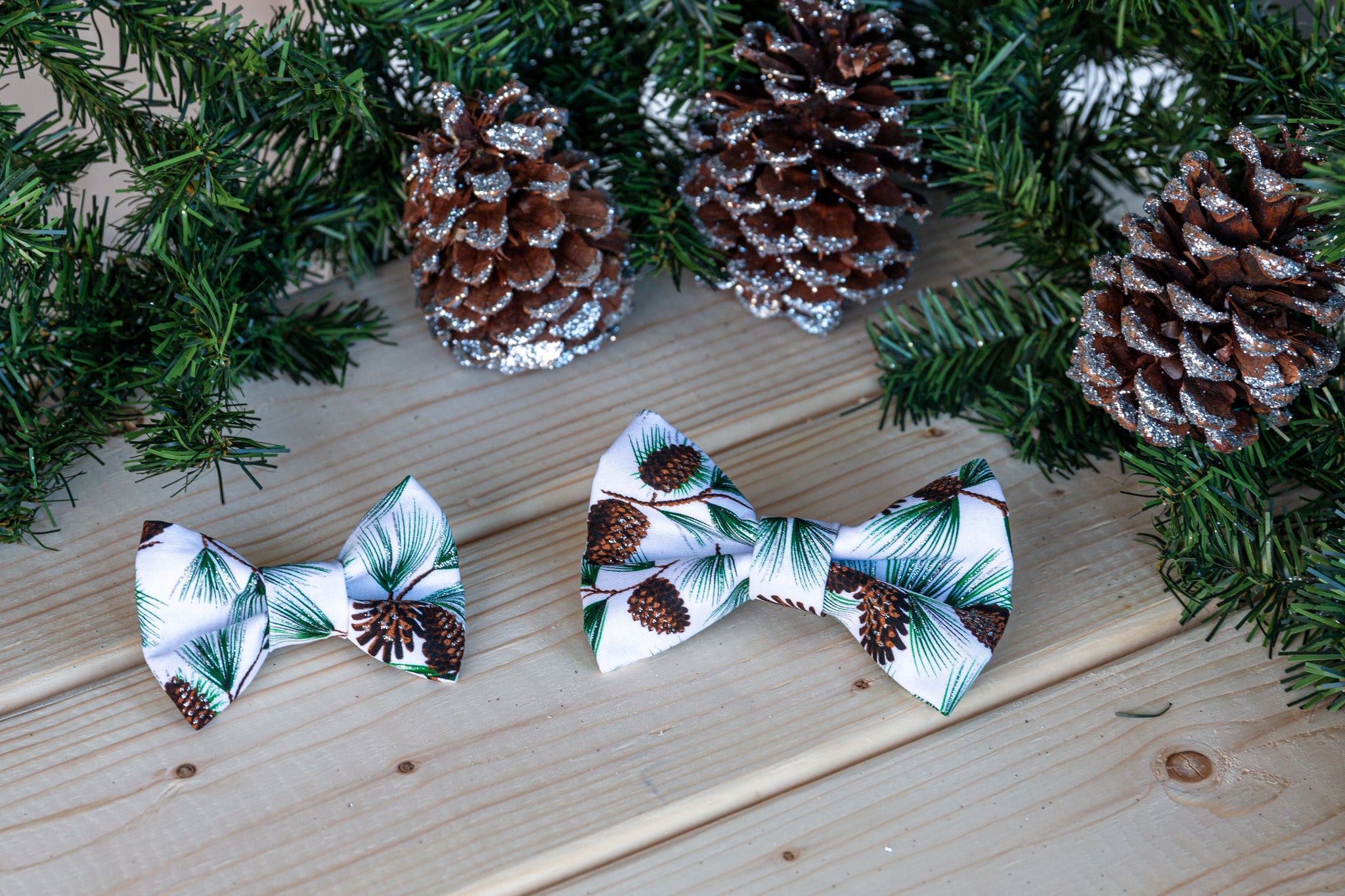 Snow Dusted Pine Bow Tie