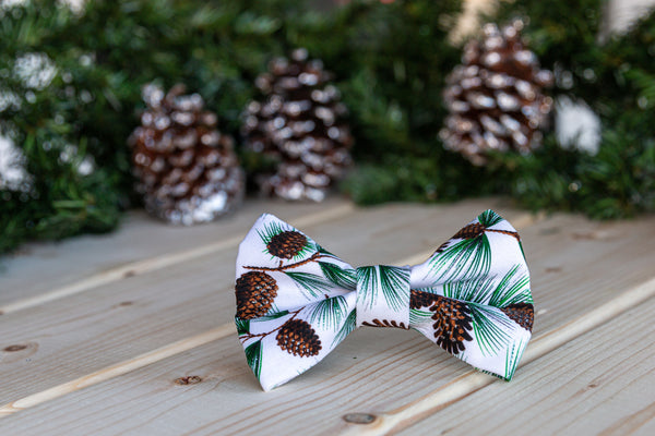 Snow Dusted Pine Bow Tie